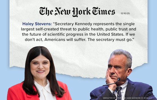 “Secretary Kennedy represents the single largest self-created threat to public health, public trust and the future of scientific progress in the United States. If we don’t act, Americans will suffer. The secretary must go.”